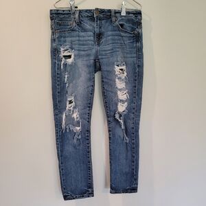 American Eagle Slouchy Distressed Mid Rise Women's Size 2 Regular